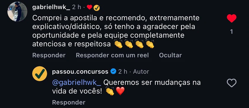 Print de feedback de aluno 7
