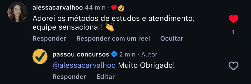 Print de feedback de aluno 8