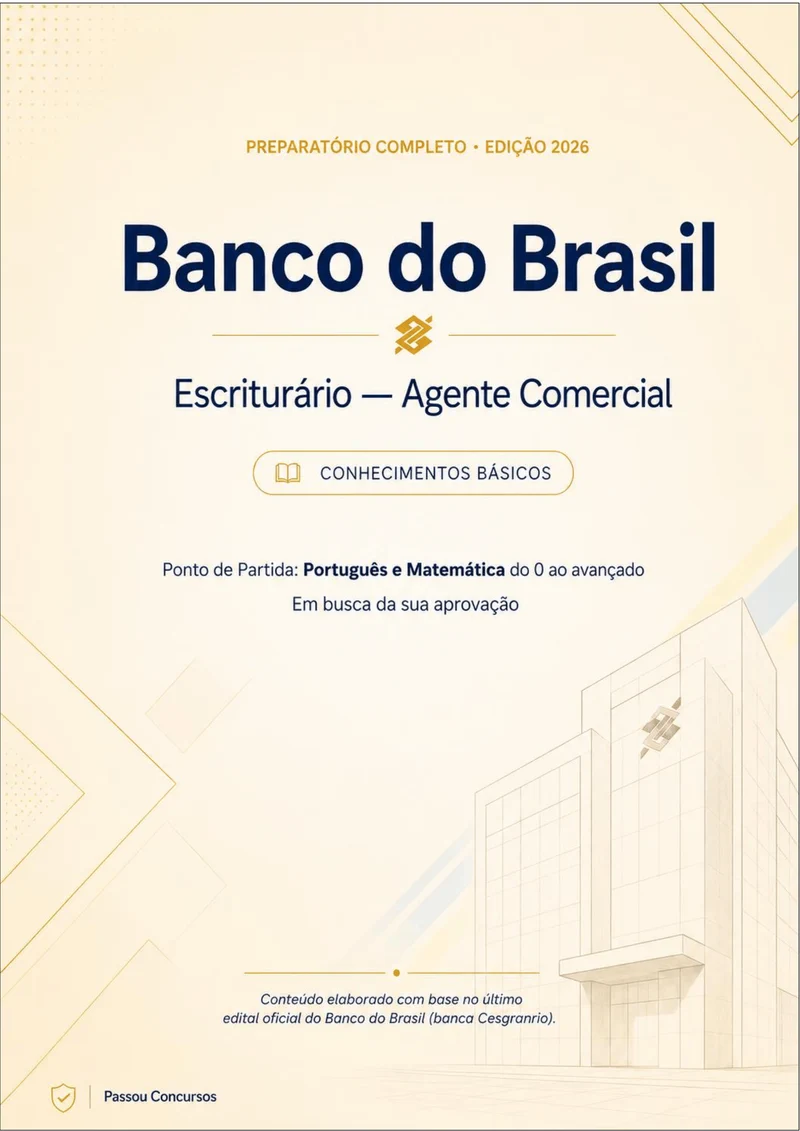 Página interna da apostila Banco do Brasil com organização do material